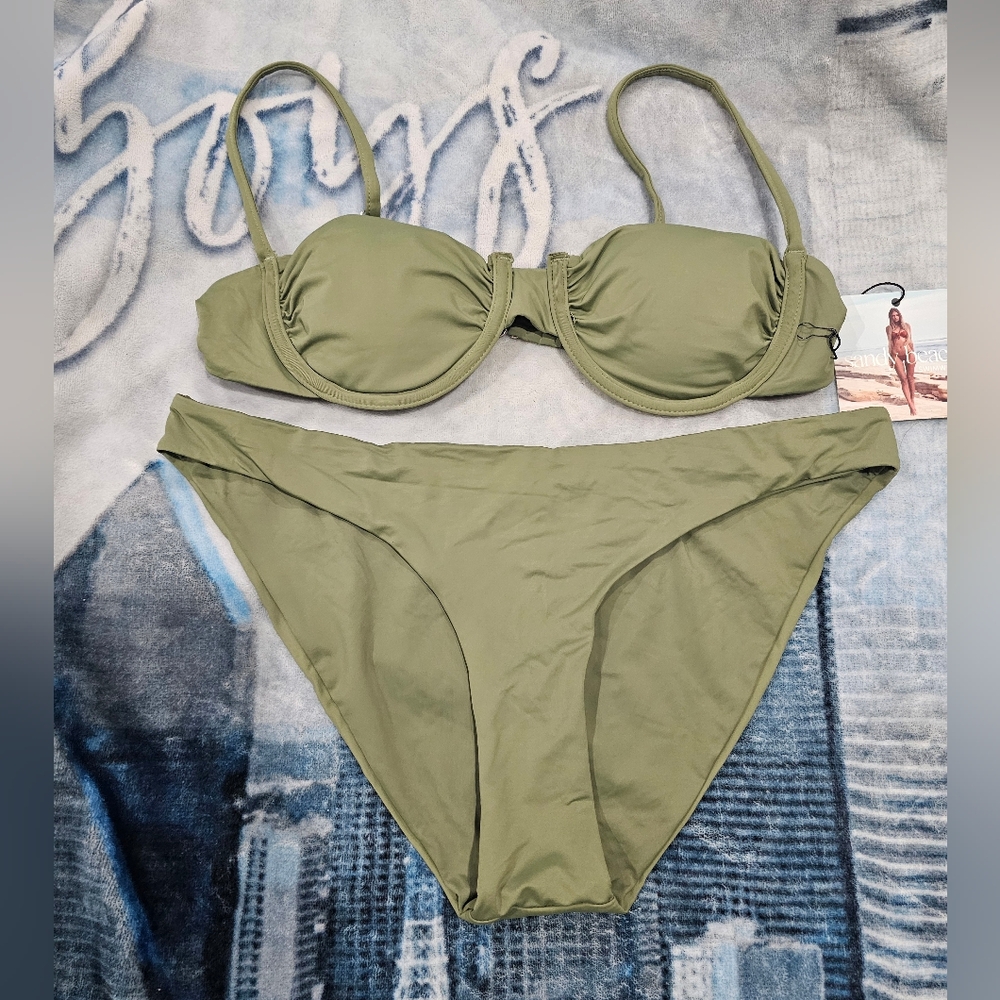 Olive Green Women's Swimwear Set